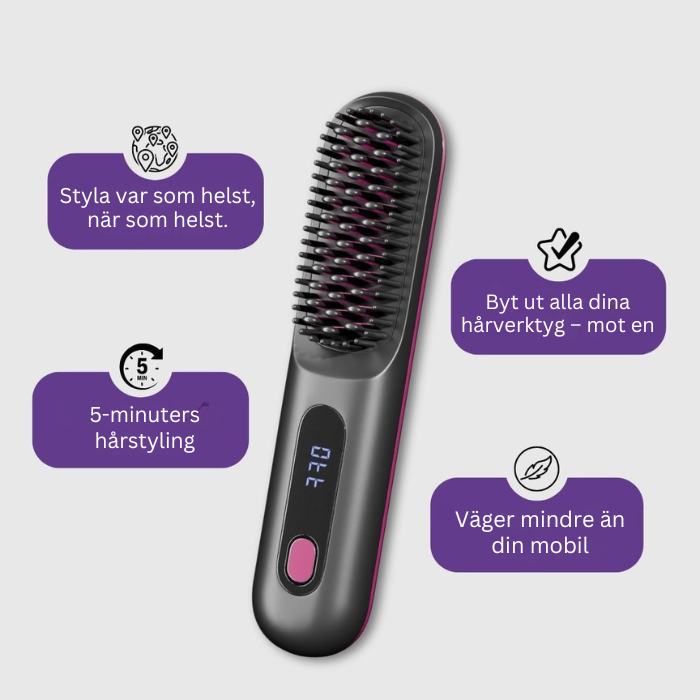 Glomira Bärbar stylingborste - GlowPro
